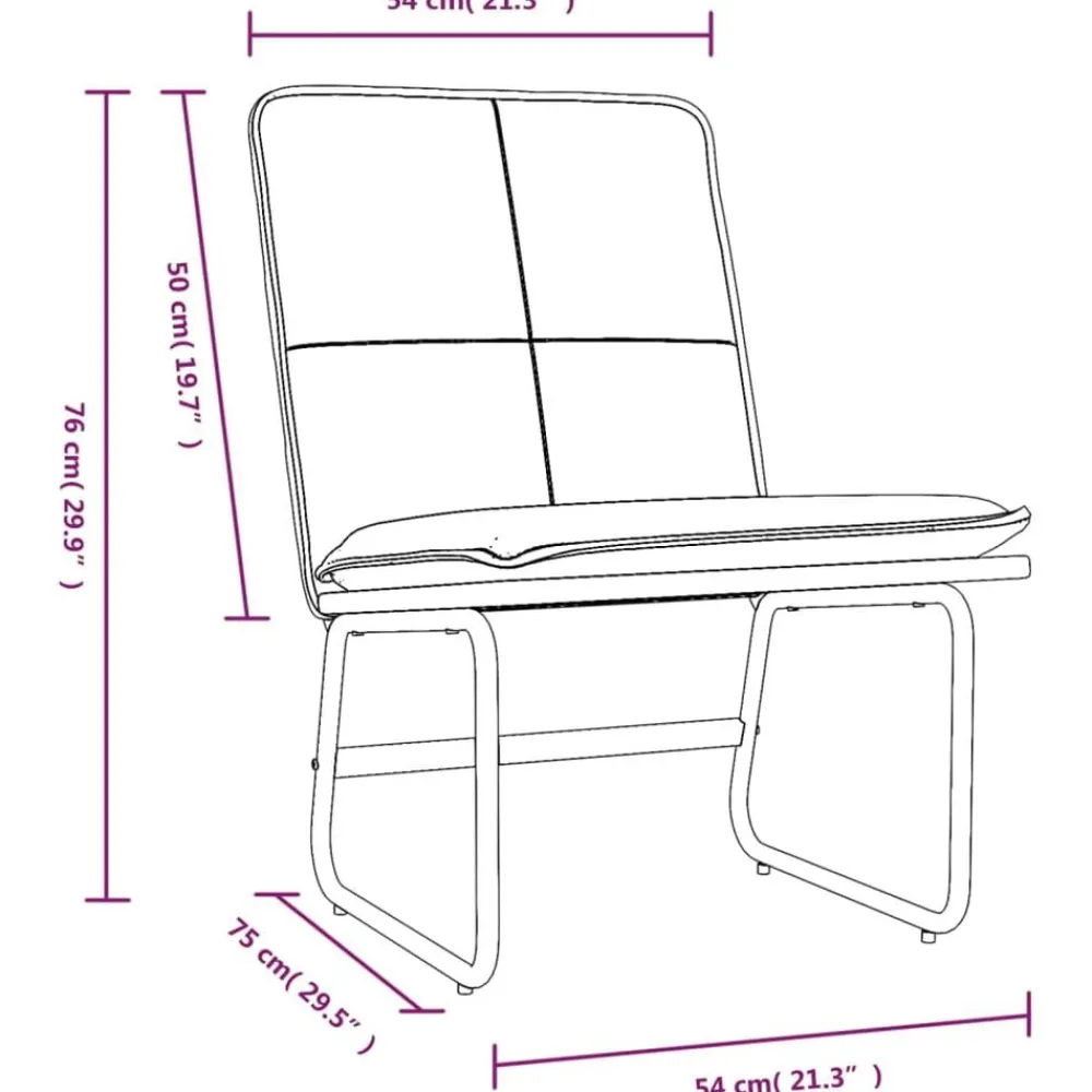 vidaXL Sillas-Sillón de cuero sintético color 54x75x76 cm