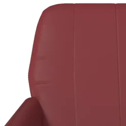 vidaXL Sillas-Sillón de cuero sintético rojo tinto 61x78x80 cm
