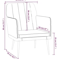 vidaXL Sillas-Sillón de cuero sintético rojo tinto 61x78x80 cm