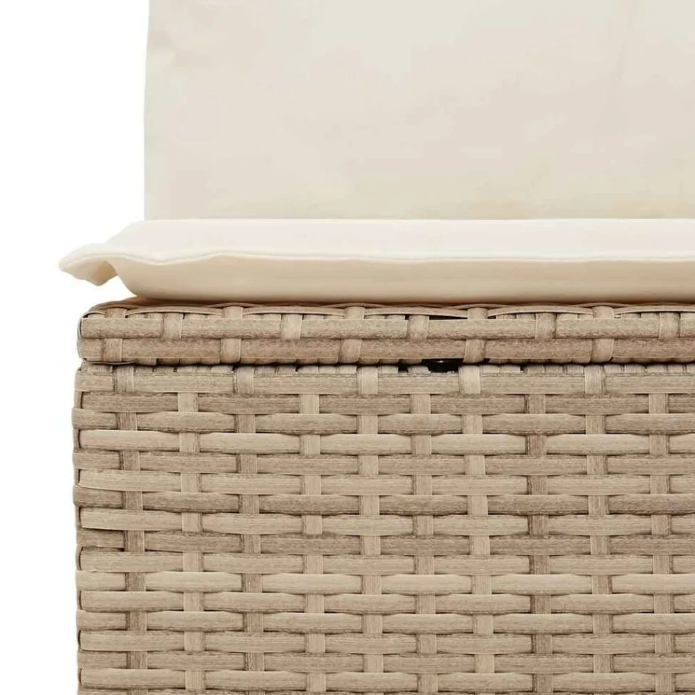 vidaXL Sillón de esquina de jardín con cojines ratán sintético Beige Best