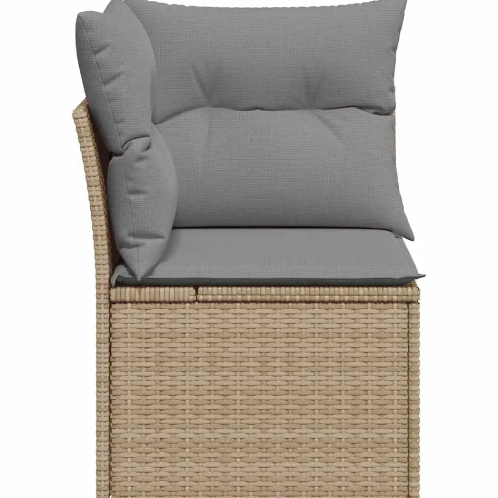vidaXL Muebles De Jardín-Sillón de esquina de jardín con cojines ratán sintético beige