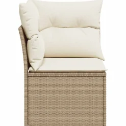 vidaXL Muebles De Jardín-Sillón de esquina de jardín con cojines ratán sintético beige