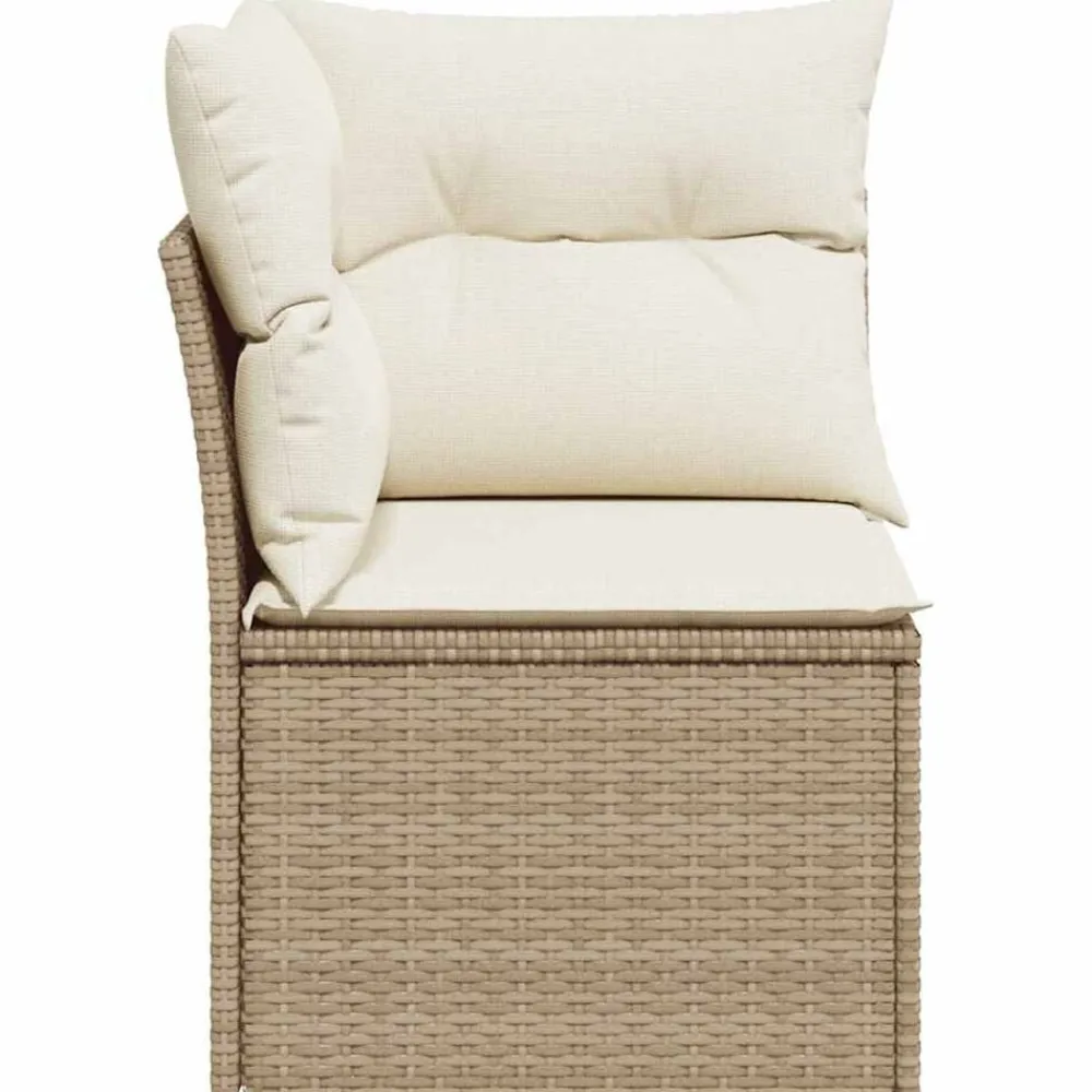 vidaXL Muebles De Jardín-Sillón de esquina de jardín con cojines ratán sintético beige