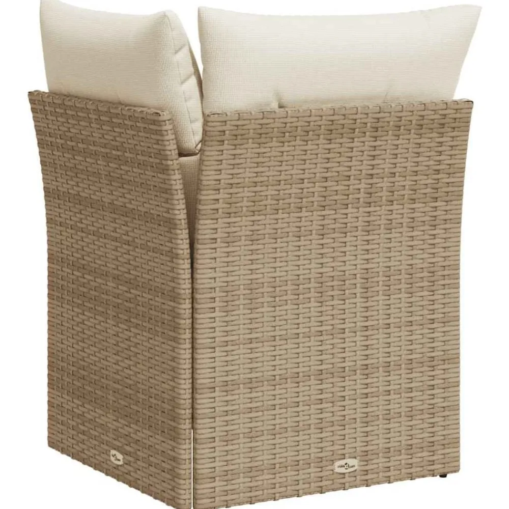vidaXL Muebles De Jardín-Sillón de esquina de jardín con cojines ratán sintético beige