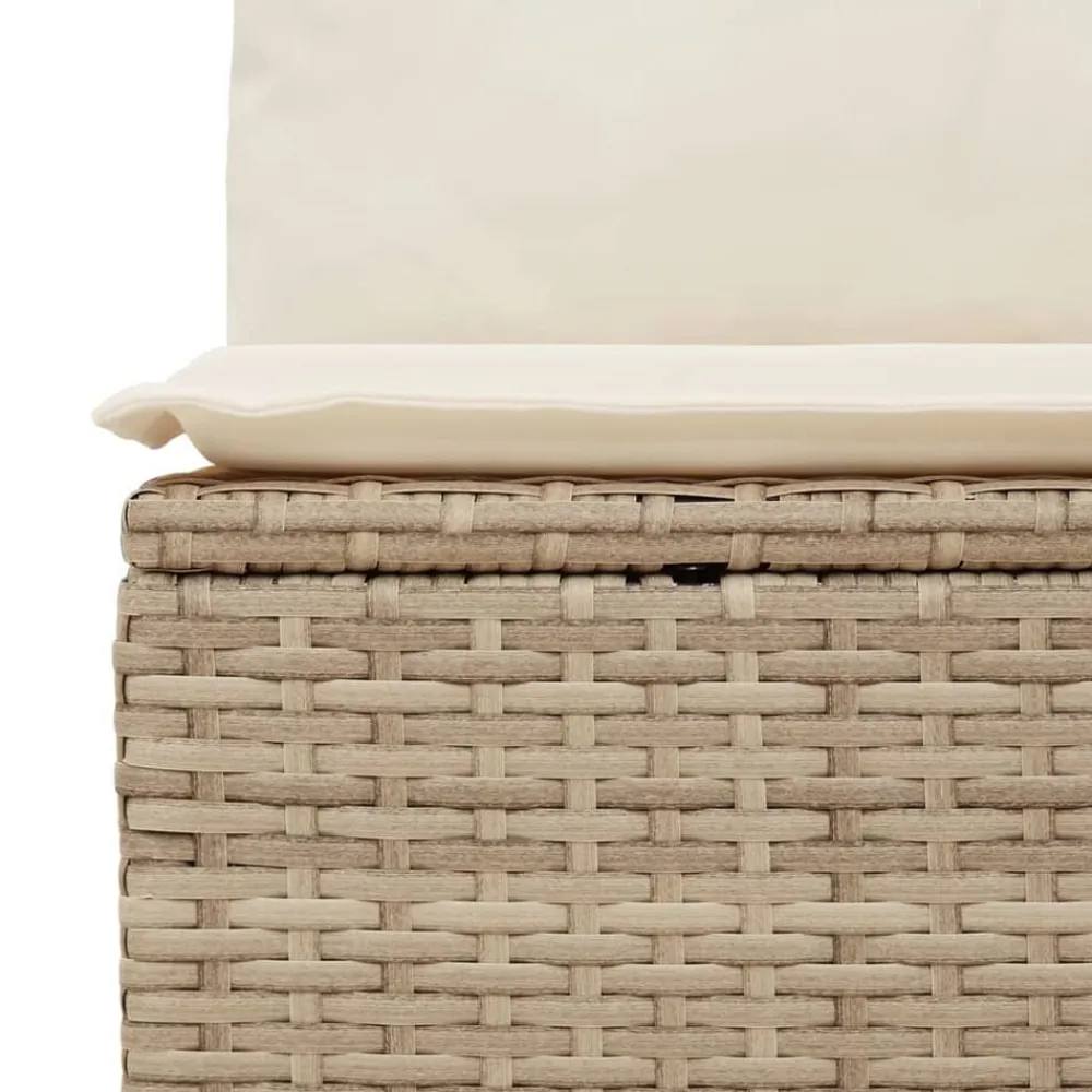 vidaXL Muebles De Jardín-Sillón de esquina de jardín con cojines ratán sintético beige