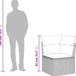 vidaXL Muebles De Jardín-Sillón de esquina de jardín con cojines ratán sintético beige