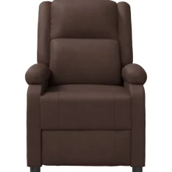 vidaXL Sillón de masaje cuero sintético marrón Marrón Clearance