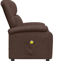 vidaXL Sillón de masaje cuero sintético marrón Marrón Clearance