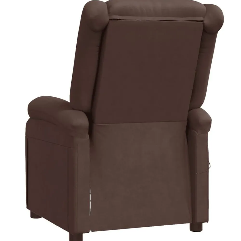 vidaXL Sillón de masaje cuero sintético marrón Marrón Clearance