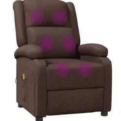 vidaXL Sillón de masaje cuero sintético marrón Marrón Clearance