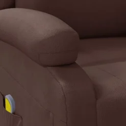 vidaXL Sillón de masaje cuero sintético marrón Marrón Clearance