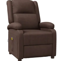 vidaXL Sillas-Sillón de masaje cuero sintético marrón