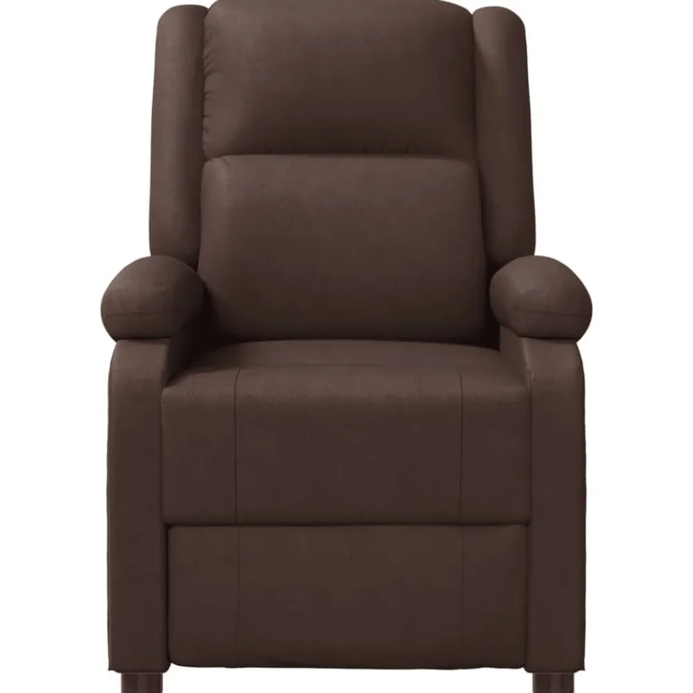 vidaXL Sillas-Sillón de masaje cuero sintético marrón
