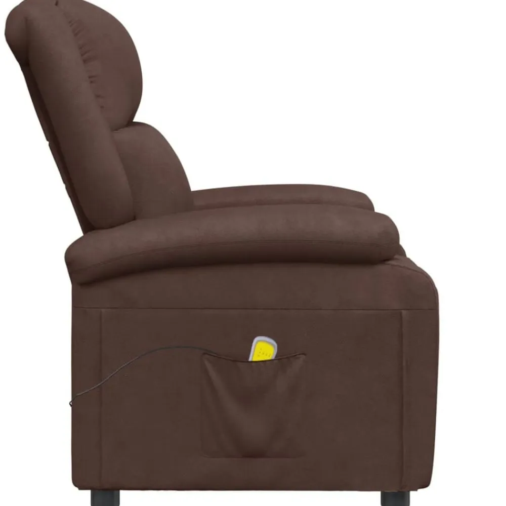 vidaXL Sillas-Sillón de masaje cuero sintético marrón