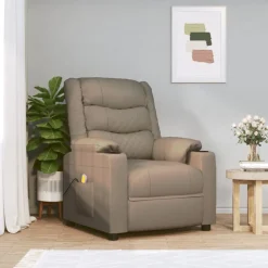 vidaXL Sillas-Sillón de masaje de cuero sintético color