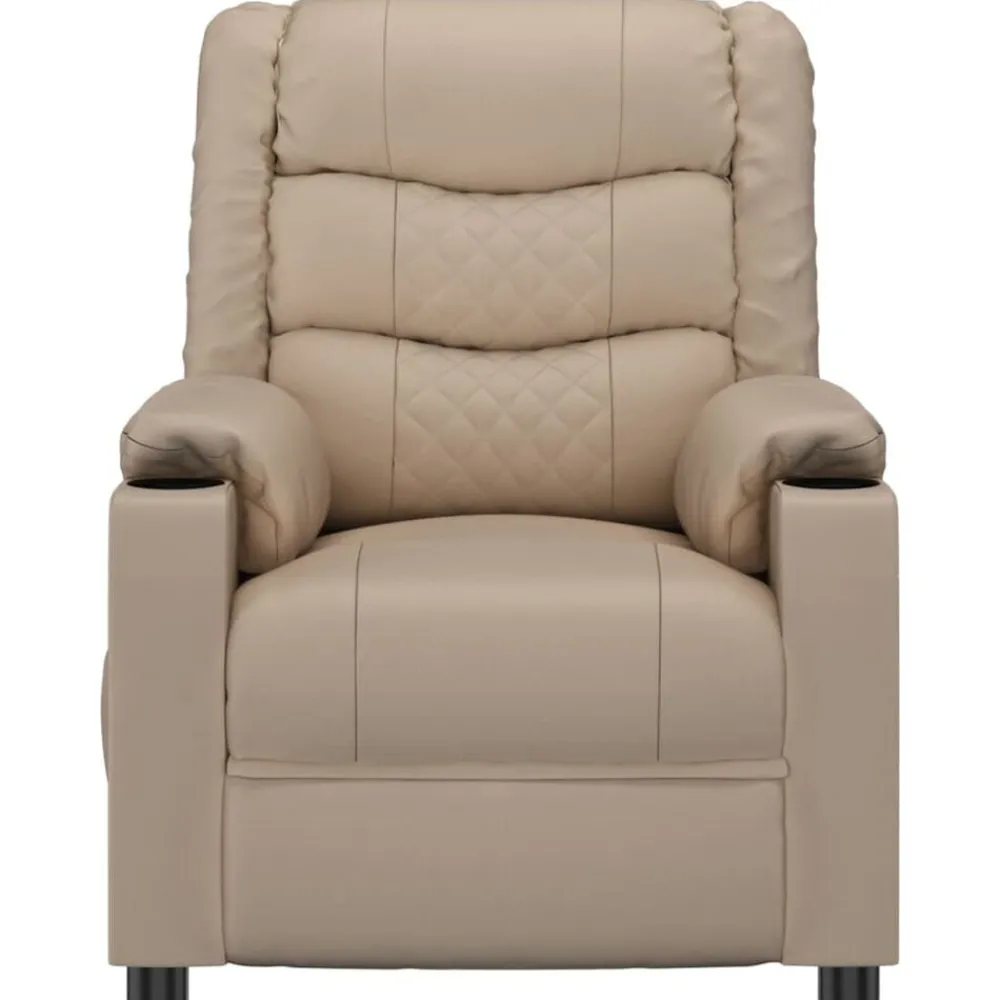 vidaXL Sillas-Sillón de masaje de cuero sintético color