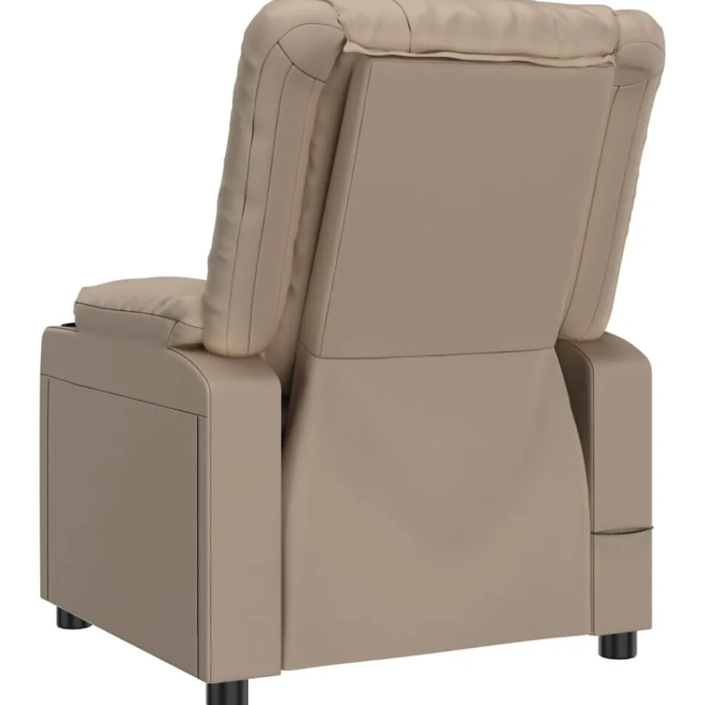 vidaXL Sillas-Sillón de masaje de cuero sintético color