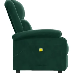 vidaXL Sillón de masaje de terciopelo Verde oscuro
