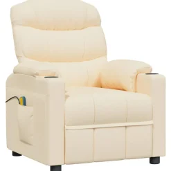 vidaXL Sillón de masaje de tela color Crema