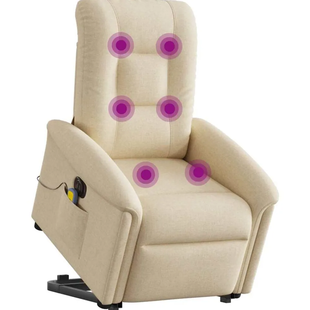vidaXL Sillas-Sillón de masaje eléctrico reclinable elevable tela
