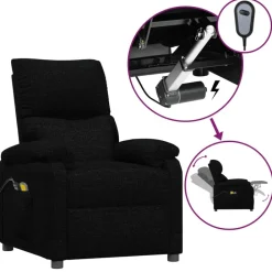 vidaXL Sillas-Sillón de masaje eléctrico tela