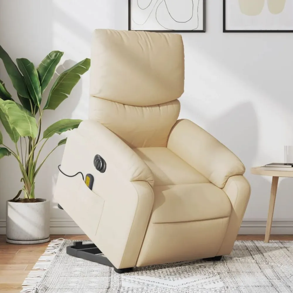vidaXL Sillas-Sillón de masaje eléctrico reclinable elevable tela