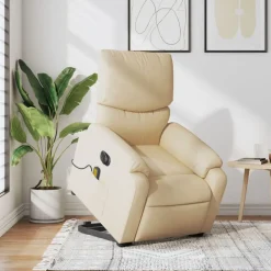 vidaXL Sillas-Sillón de masaje eléctrico reclinable elevable tela