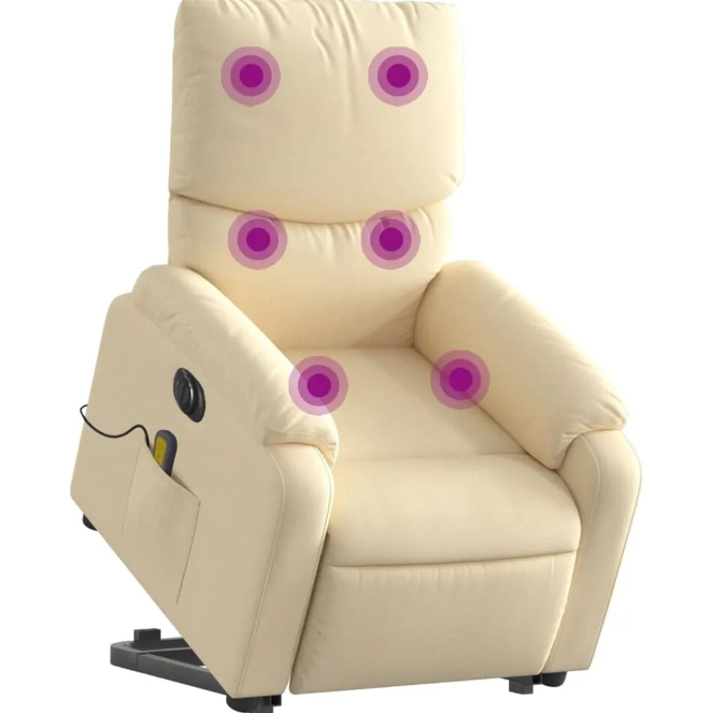 vidaXL Sillas-Sillón de masaje eléctrico reclinable elevable tela