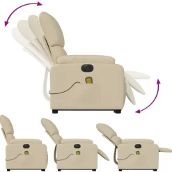vidaXL Sillas-Sillón de masaje eléctrico reclinable elevable tela