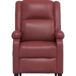 vidaXL Sillas-Sillón de masaje elevable cuero sintético rojo tinto