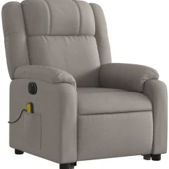vidaXL Sillón de masaje eléctrico reclinable elevable tela Taupé Sale