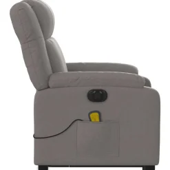 vidaXL Sillón de masaje eléctrico reclinable elevable tela Taupé Sale