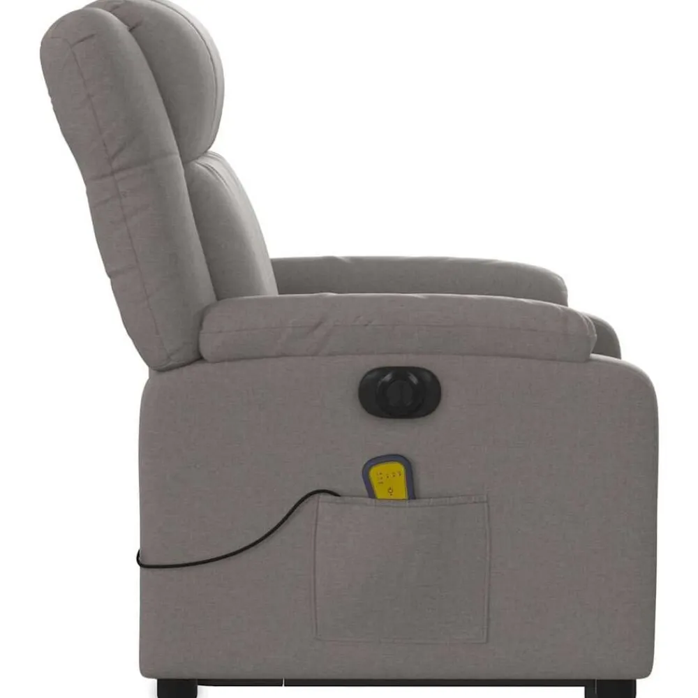 vidaXL Sillón de masaje eléctrico reclinable elevable tela Taupé Sale