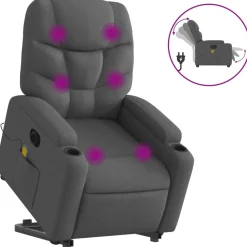 vidaXL Sillas-Sillón de masaje eléctrico reclinable elevable tela