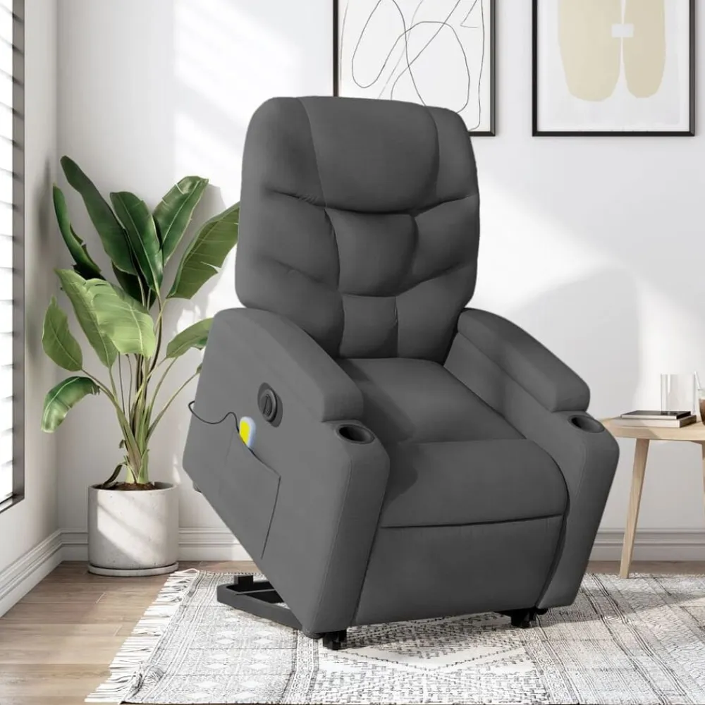 vidaXL Sillas-Sillón de masaje eléctrico reclinable elevable tela