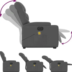 vidaXL Sillas-Sillón de masaje eléctrico reclinable elevable tela