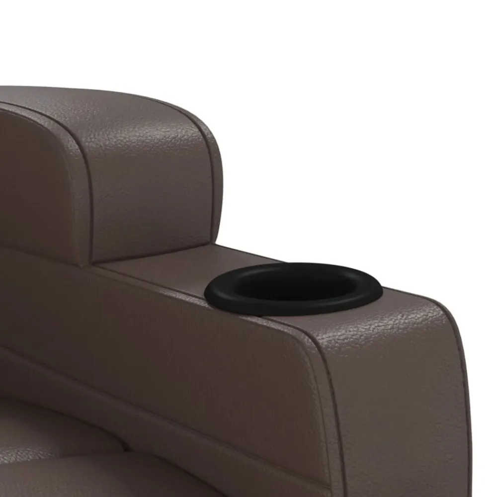 vidaXL Sillas-Sillón de masaje eléctrico cuero sintético marrón