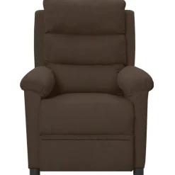 vidaXL Sillón de masaje eléctrico tela marrón oscuro Marrón oscuro Sale