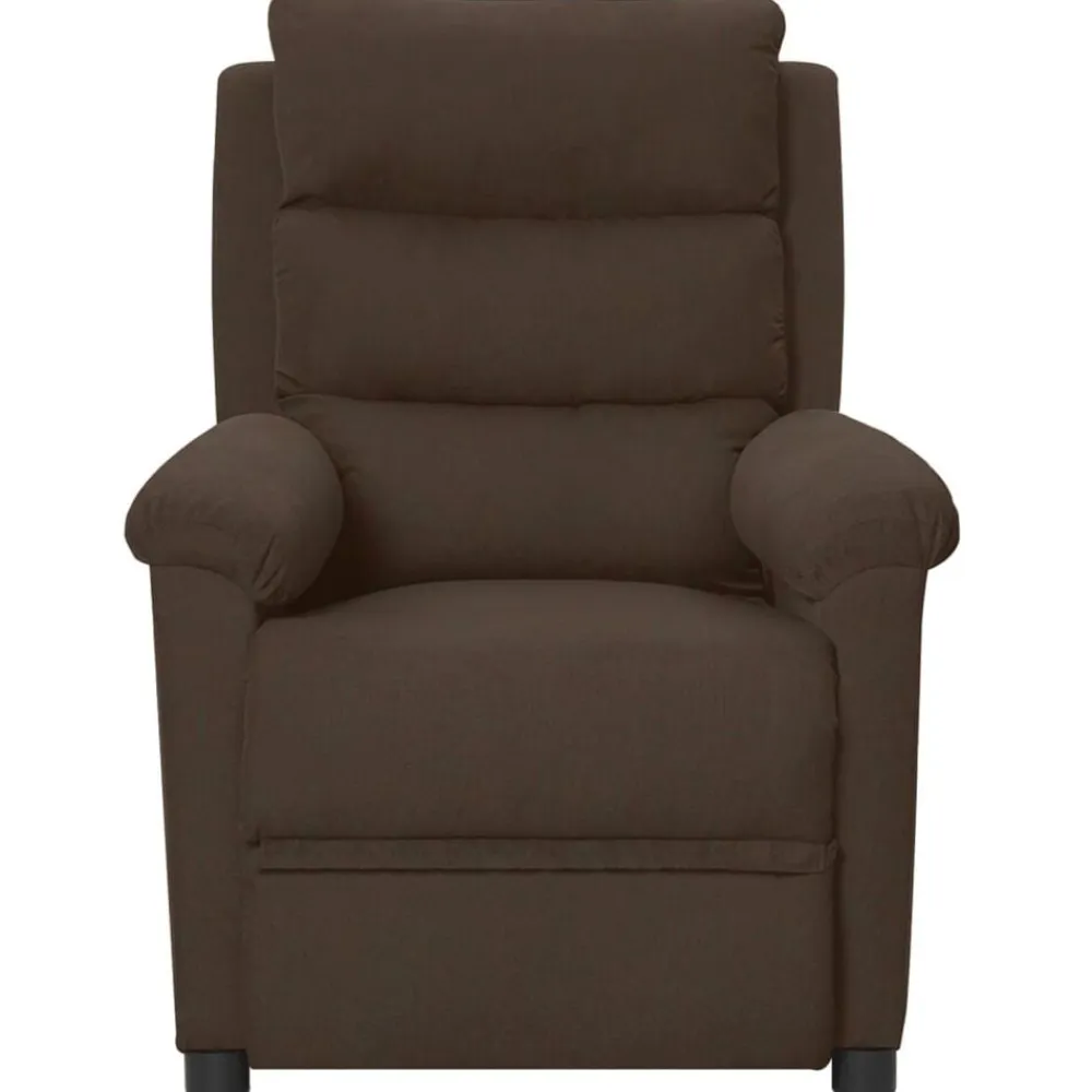 vidaXL Sillón de masaje eléctrico tela marrón oscuro Marrón oscuro Sale