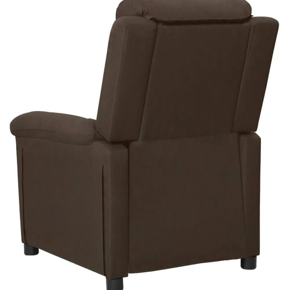 vidaXL Sillón de masaje eléctrico tela marrón oscuro Marrón oscuro Sale