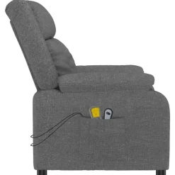 vidaXL Sillón de masaje eléctrico tela Gris oscuro Best