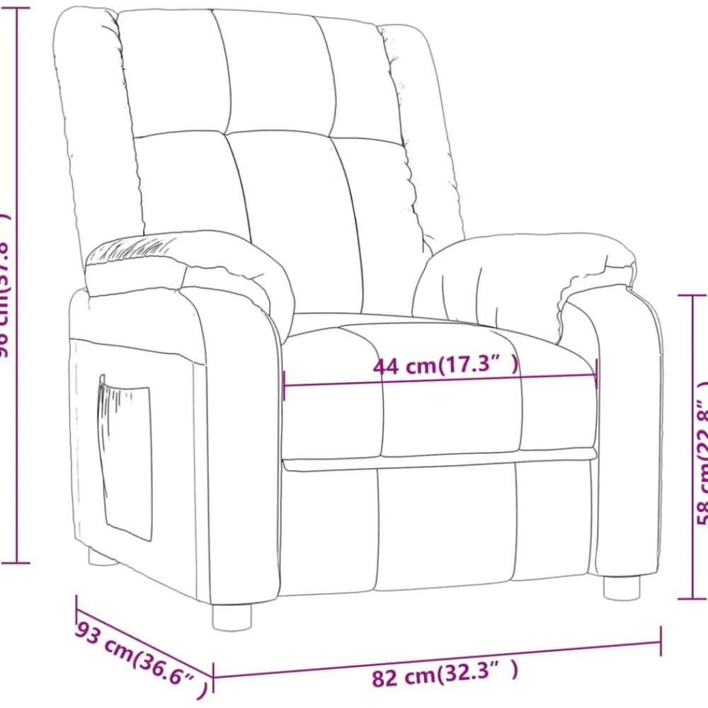vidaXL Sillas-Sillón de masaje eléctrico tela