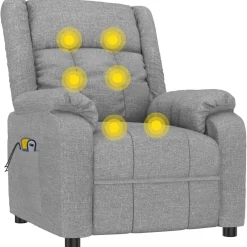 vidaXL Sillas-Sillón de masaje eléctrico tela