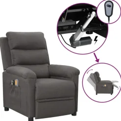 vidaXL Sillas-Sillón de masaje eléctrico tela