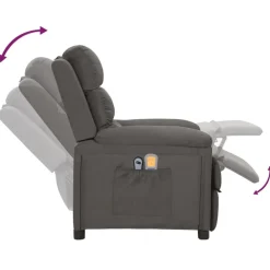 vidaXL Sillas-Sillón de masaje eléctrico tela
