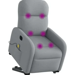 vidaXL Sillas-Sillón de masaje eléctrico reclinable elevable tela