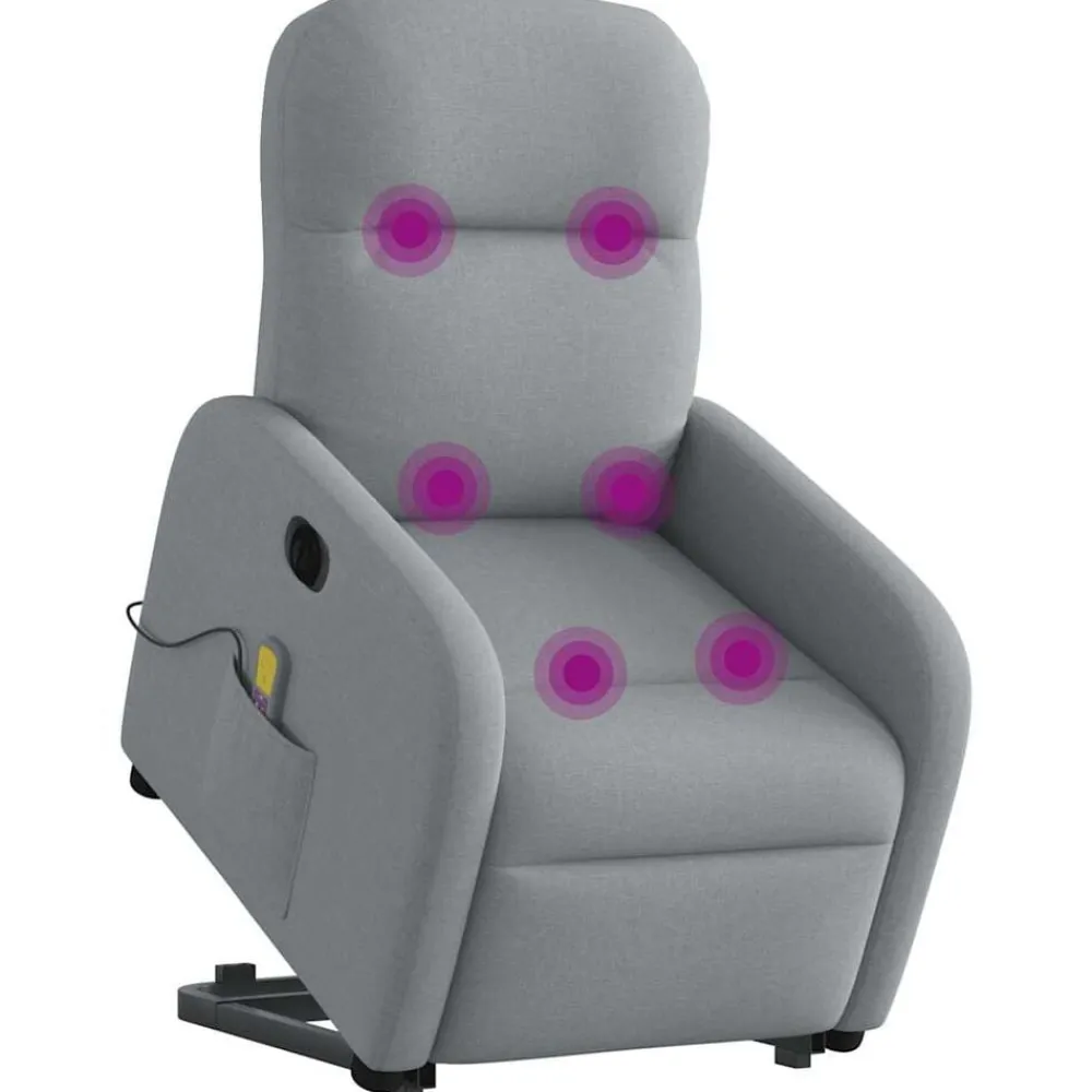 vidaXL Sillas-Sillón de masaje eléctrico reclinable elevable tela