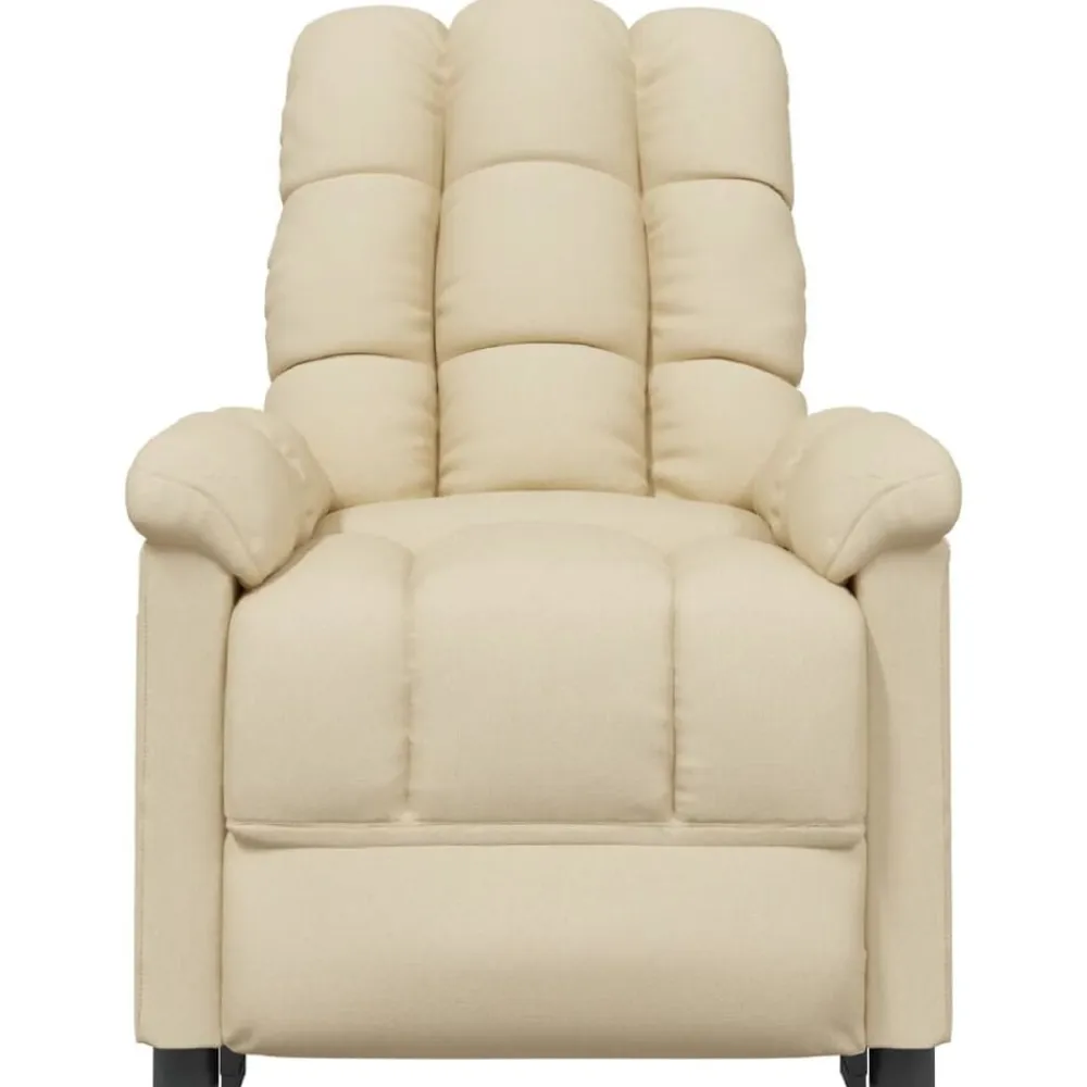 vidaXL Sillón de masaje elevable tela color Crema New