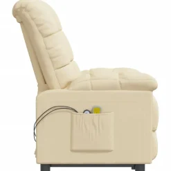 vidaXL Sillón de masaje elevable tela color Crema New