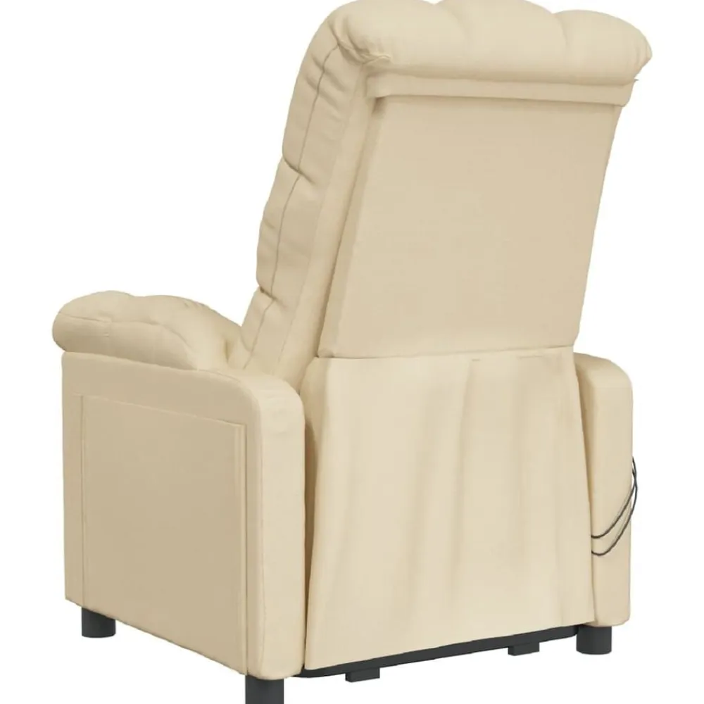 vidaXL Sillón de masaje elevable tela color Crema New